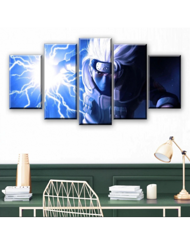 Tableau Kakashi Hatake Deco Toile Cadre Mural Manga Naruto paiement sécurisé