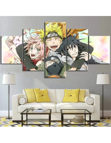 Tableau Sakura Naruto Sasuke Kakashi Deco Toile Cadre Mural Manga Naruto une grave pollution 