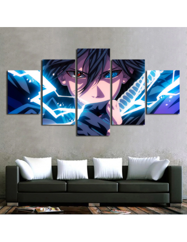 Tableau Sasuke Uchiha Deco Toile Cadre Mural Manga Naruto la chaussure