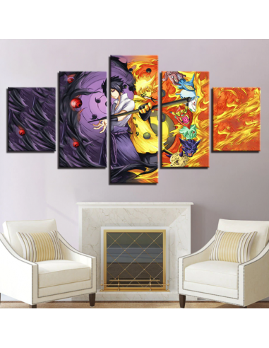 Tableau Naruto Sasuke Deco Toile Cadre Mural Manga Naruto la chaussure