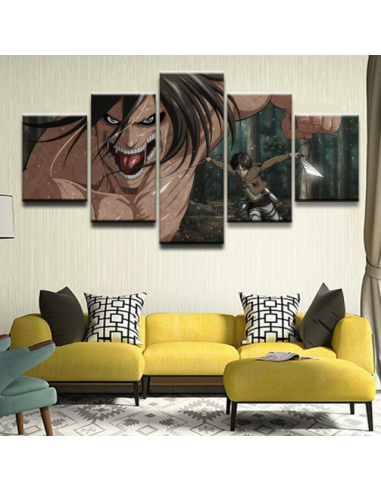 Tableau Titan Assaillant & Eren AOT Cadre Toile ouvre sa boutique