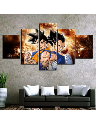 Tableau Goku et Vegeta Dragon Ball Cadre Toile livraison gratuite