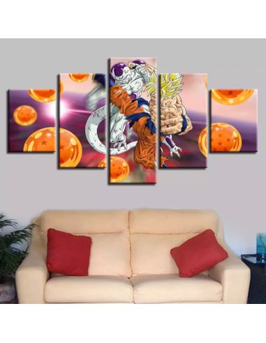 Tableau Goku vs Freezer Dragon Ball Cadre Toile basket pas cher