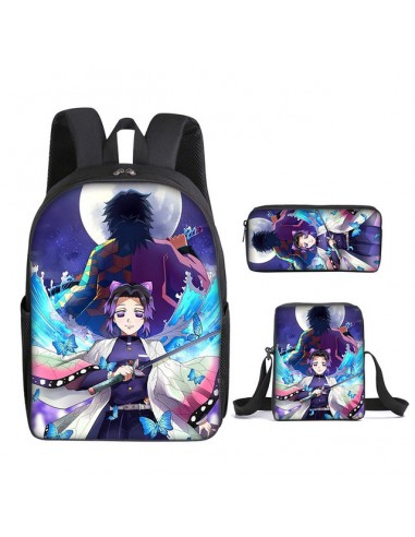 Cartable Shinobu & Giyu Demon Slayer Ensemble 3 Pièces brillant des détails fins