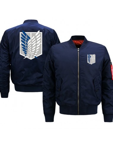 Veste Bomber Attaque Des Titans Bleu Marine destockage