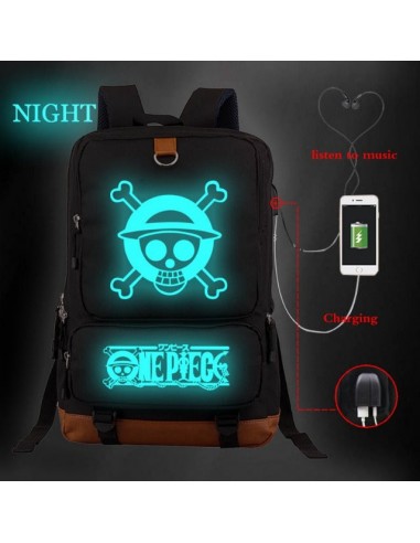 Sac à Dos Fluorescent One Piece Jolly Roger Cartable livraison gratuite