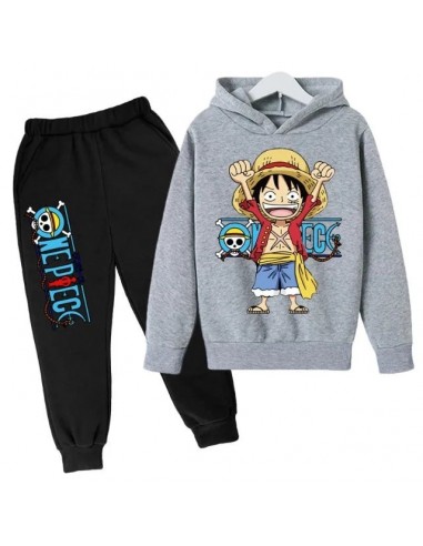 Ensemble Sweat & Pantalon Enfant One Piece Gris & Noir Fille Garçon l'achat 