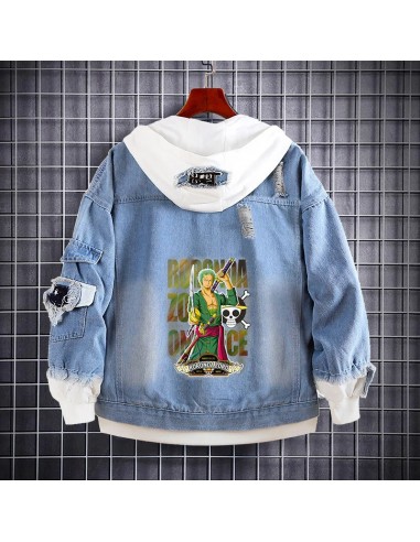 Giacca con cappuccio in denim Roronoa Zoro One Piece plus qu'un jeu 