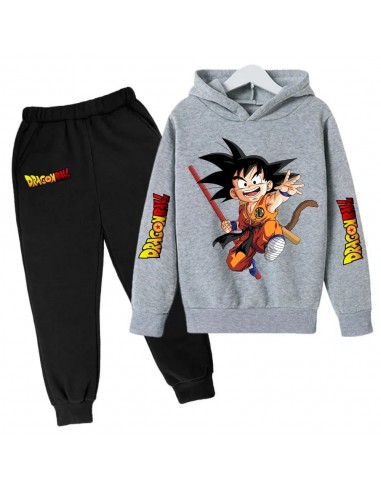 Set felpa e pantaloni per bambini Dragon Ball Goku grigi e neri Economisez 