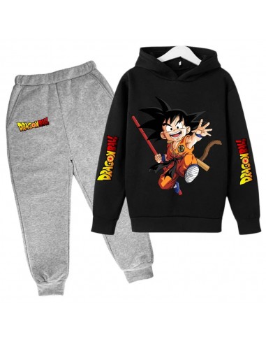 Set felpa e pantaloni per bambini Dragon Ball Goku grigi e neri Faites des économies