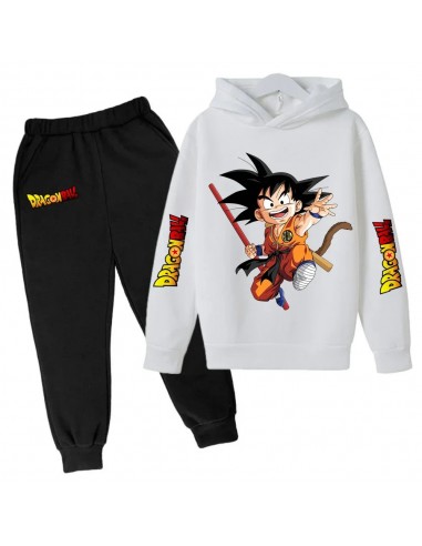 Set felpa e pantaloni per bambini Dragon Ball Goku bianco e nero 50-70% off 